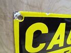 CAUTION EAR PROTECTION AREA Orig Old Porcelain Sign STANDARD Co CLEVELAND Ohio