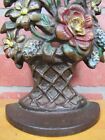 1930 CREATION Co MIXED FLOWERS WOVEN BASKET Bow Doorstop Decorative Art Statue