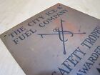Load image into Gallery viewer, CITY ICE &amp; FUEL COMPANY 1940 Bronze Sign Safety Trophy Award Plaque TONG PICKS
