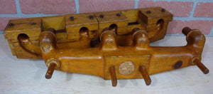 AUTO TRUCK WOOD MANIFOLD FACTORY MOLD Orig Old 2pc Decorative Art Sign V8 Engine