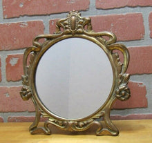 Load image into Gallery viewer, Art Nouveau Mirror Antique Decorative Arts Cast Iron Gold Dresser Countertop
