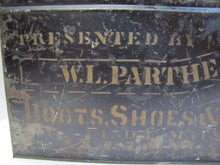 Load image into Gallery viewer, PARTHE &amp; SONS BOOTS SHOES RUBBERS Antique Shoemakers Sign Box ALLIANCE OHIO
