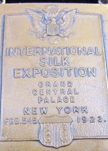 1923 INTERNATIONAL SILK EXPOSITION Medallion GRAND CENTRAL PALACE NY W&H