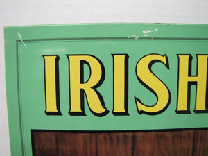 IRISH HAM Old Advertising Sign Butcher Shop Grocery AMERICAN ART WORKS Cos Ohio