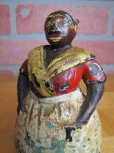 Load image into Gallery viewer, Antique Cook wearing Apron Cast Iron Doorstop Figural Woman Door Stopper Art
