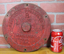 Load image into Gallery viewer, 1920s Cast Iron ROCKWOOD SPRINKLER CO Fire Water Alarm Cover Worcester Mass USA
