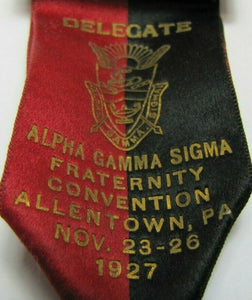 1927 ALPHA GAMMA SIGMA ALLENTOWN PA CONVENTION DELEGATE Medallion Whitehead Hoag