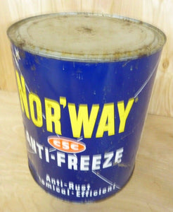 NOR'WAY ANTI-FREEZE One Gallon Advertising Tin Gas Station Repair Shop Parts Ad
