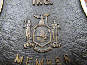 METROPOLITAN POLICE MEMBER Old Bronze Embossed Auto Truck Emblem Badge