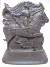 Load image into Gallery viewer, Orig 1920s JOAN of ARC Cast Iron Bookend rare SNEAD &amp; Co JERSEY CITY NJ
