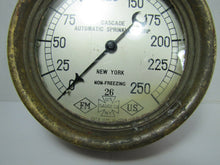 Load image into Gallery viewer, p1906 CASCADE AUTO SPRINKLER Corp US Gauge Co NY Antique Brass Red Fire Alarm
