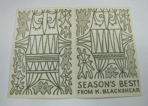 SEASONS BEST! KATHLEEN BLACKSHEAR (1897-1988) Christmas Holiday Card Artwork