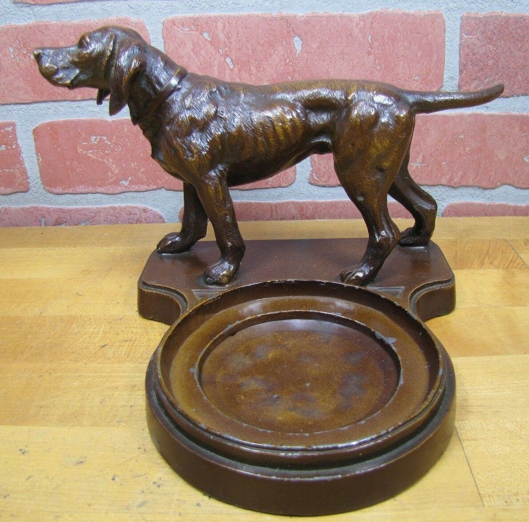 POINTER HUNTING DOG Old Tray NUART Creations NYC Art Deco Figural Ornate Detail