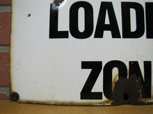 Load image into Gallery viewer, Old Porcelain NO PARKING LOADING ZONE Sign Gas Station Industrial Factory Shop
