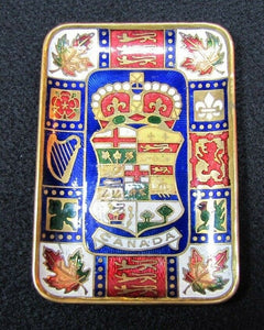 CANADA Old Souvenir Decorative Arts Tray Bronze Enamel Ornate Details RD 1903