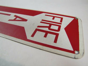 Old Fire Alarm Box Sign metal pointing arrow downward emergency rescue adv