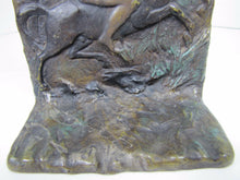 Load image into Gallery viewer, Antique INDIAN WARRIOR on Horseback Cast Iron Decortive Art Bookend Old Paint
