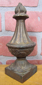 Antique Brass Flame Finial Ornate Original Old Architectural Hardware Element