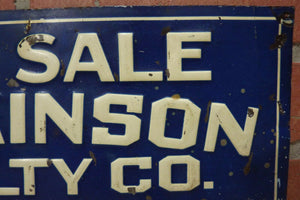JENKINSON REALTY Co CAMERAPHONE Bldg BELLEVUE PA Old Embossed Tin Ad Sign