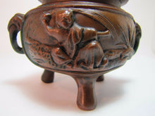 Load image into Gallery viewer, Antique Bronze Foo Dog Asian Incense Burner High Relief JB 1883 Jenning Bros
