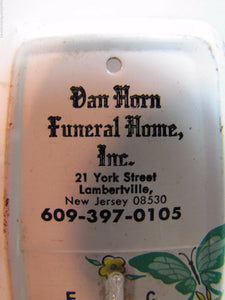 VAN HORN FUNERAL HOME LAMBERTVILLE NEW JERSEY Vtg Advertising Thermometer Sign