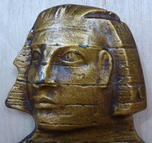 EGYPTIAN PHAROAH D-A-L Original Old Cast Iron Bookend Decorative Art Statue