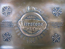 Load image into Gallery viewer, Antique Bronze 1914 Firestone National Fire Chiefs Convention Tray New Orleans
