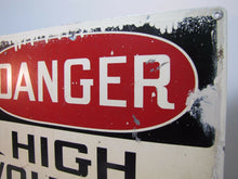 Load image into Gallery viewer, Vintage DANGER HIGH VOLTAGE Sign metal industrial safety advertising sign
