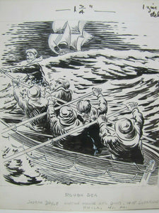 ROUGH SEA by Joseph Doyle Phila Pa Zinc Etching Art Nautical Scene