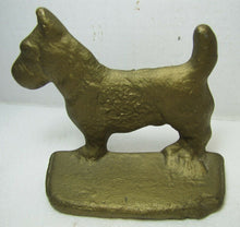 Load image into Gallery viewer, SCOTTIE DOG Old Bookend Doorstop Decorative Art Cast Metal Gold Paint
