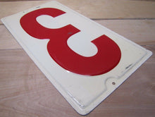 Load image into Gallery viewer, Orig Gas Station 3 Sign number price embossed metal gas oil auto advertising
