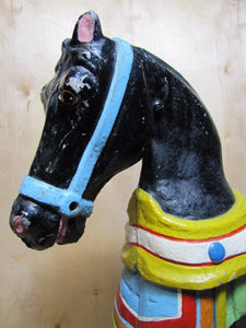 CAROUSEL HORSE old cast metal shore amusement park display Steel Pier AC NJ