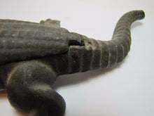 Load image into Gallery viewer, Antique Cast Iron Alligator match safe trinket tray top lift old original paint
