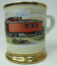 Load image into Gallery viewer, TRAIN CABOOSE RAILROAD Old Advertising Occupational Shaving Mug Porcelain 1212
