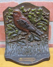 Load image into Gallery viewer, Antique B&amp;H Bradley&amp;Hubbard TANAGER Bird Bookend Doorstop Decorative Art Statue
