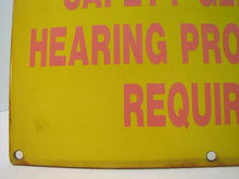 Load image into Gallery viewer, HARD HATS SAFETY GLASSES HEARING PROTECTION REQUIRED Old Porcelain Safety Sign
