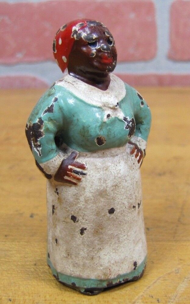 Antique Cook Wearing Apron Cast Iron Small Decorative Art Figural Paperweight