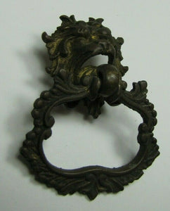 MONSTER BEAST Antique 19c Bronze Pull Ornate Figural Victorian Hardware Element