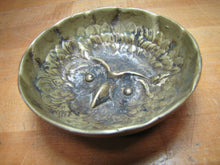 Load image into Gallery viewer, Antique Bronze OWL Tray High Relief Ornate Detail Deep Thick Trinket Card Tip
