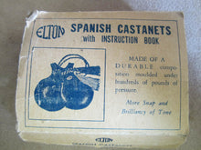 Load image into Gallery viewer, Old ELTON SPANISH CASTANETS with Orig Packaging Baekelite ? Black
