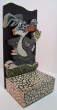 Load image into Gallery viewer, BUGS BUNNY SMOKING CARROT CIGAR Folk Art Wooden Bookend Decorative Art Statue
