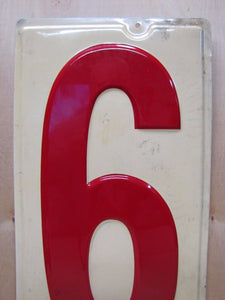 Original Gas Station Price # 6 Sign embossed large metal number six nine 6/9 gp