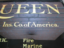 Load image into Gallery viewer, QUEEN INSURANCE CO OF AMERICA NEW YORK ROG Antique Advertising Sign Glass Wood

