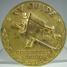 Load image into Gallery viewer, TV GUIDE GOLD MEDAL AWARD Original 1950s Medallion High Relief Ornate Rare
