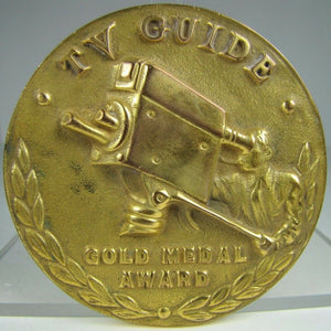 TV GUIDE GOLD MEDAL AWARD Original 1950s Medallion High Relief Ornate Rare