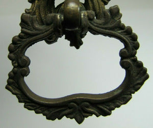 MONSTER BEAST Antique 19c Bronze Pull Ornate Figural Victorian Hardware Element