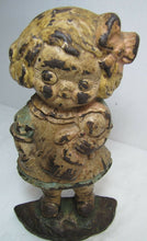 Load image into Gallery viewer, Dolly Old Cast Iron Figural Young Girl &amp; Doll Doorstop Decorative Art Statue
