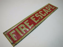 Load image into Gallery viewer, FIRE ESCAPE Old Allen&amp;Van Dyke Bklyn NY Salesman Sample Embossed Tin Litho Sign
