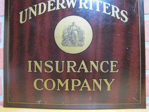 NEW YORK UNDERWRITERS INSURANCE COMPANY Antique Sign American Art Works Ohio