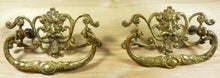 Load image into Gallery viewer, Antique 19c Brass Grotesque Face Head Koi Monster Pulls Architectural Hardware
